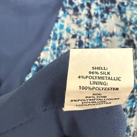 Ramy Brook Women's Blue Floral Print Simone Silk Smocked Mini Dress, Size S - Picture 8 of 9